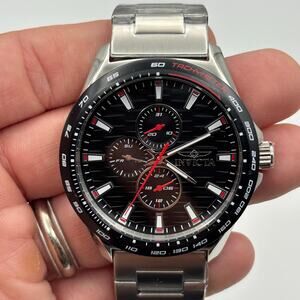 Invicta Racing 47550 Mens 44mm Stainless Steel Black Dial Quartz 50m NIBWT